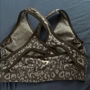 Navy GymShark Leopard Print Sports Bra